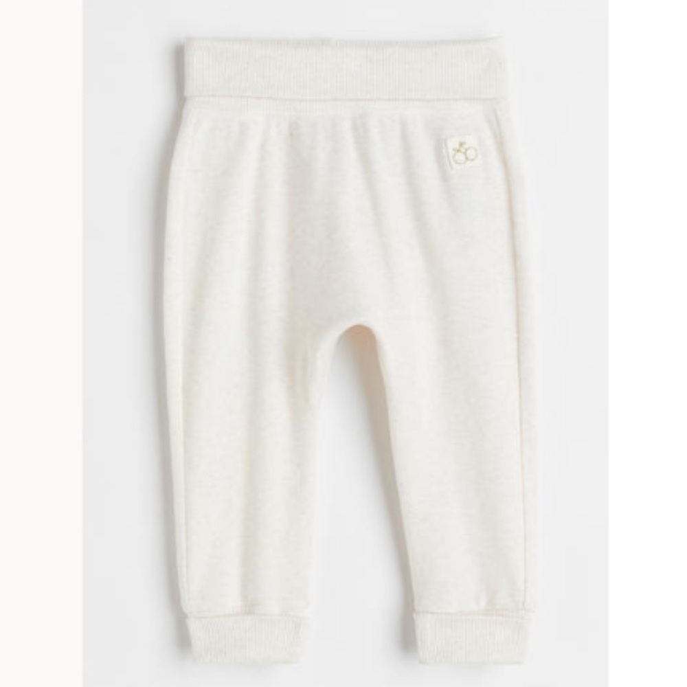 H&M Foldover Cuff Leggings | Natural White Marl